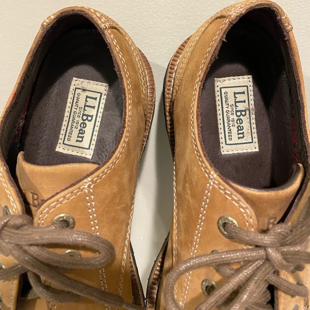 LL Bean Mens 7 Medium East Point Dress Oxfords 282578 Brown Suede Leather NWT - Picture 9 of 11